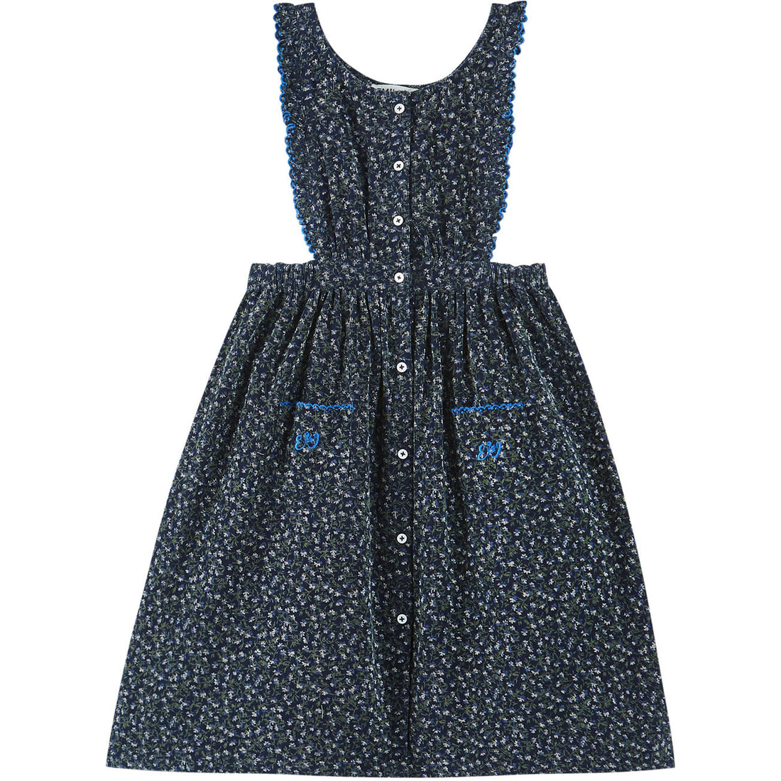 Emile et Ida Blue Floral Apron Dress