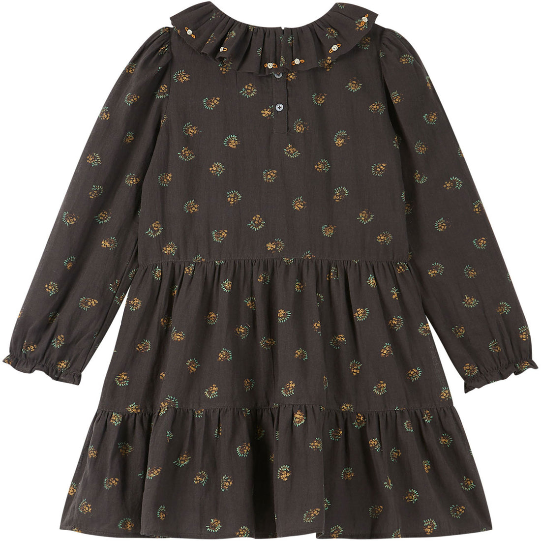 Emile et Ida Black Groseille Tiered Dress