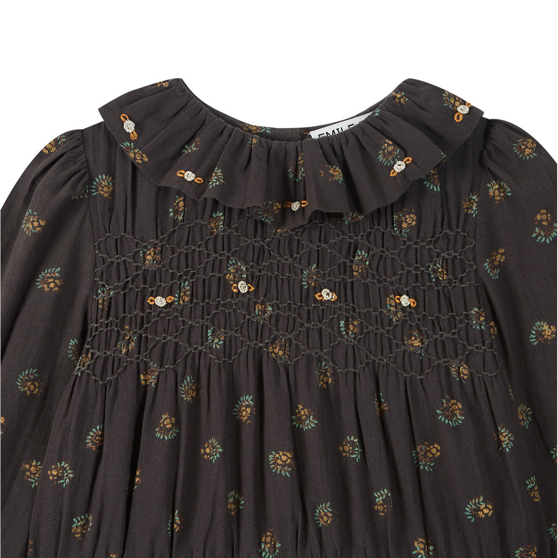 Emile et Ida Black Groseille Tiered Dress