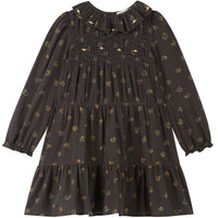 Emile et Ida Black Groseille Tiered Dress