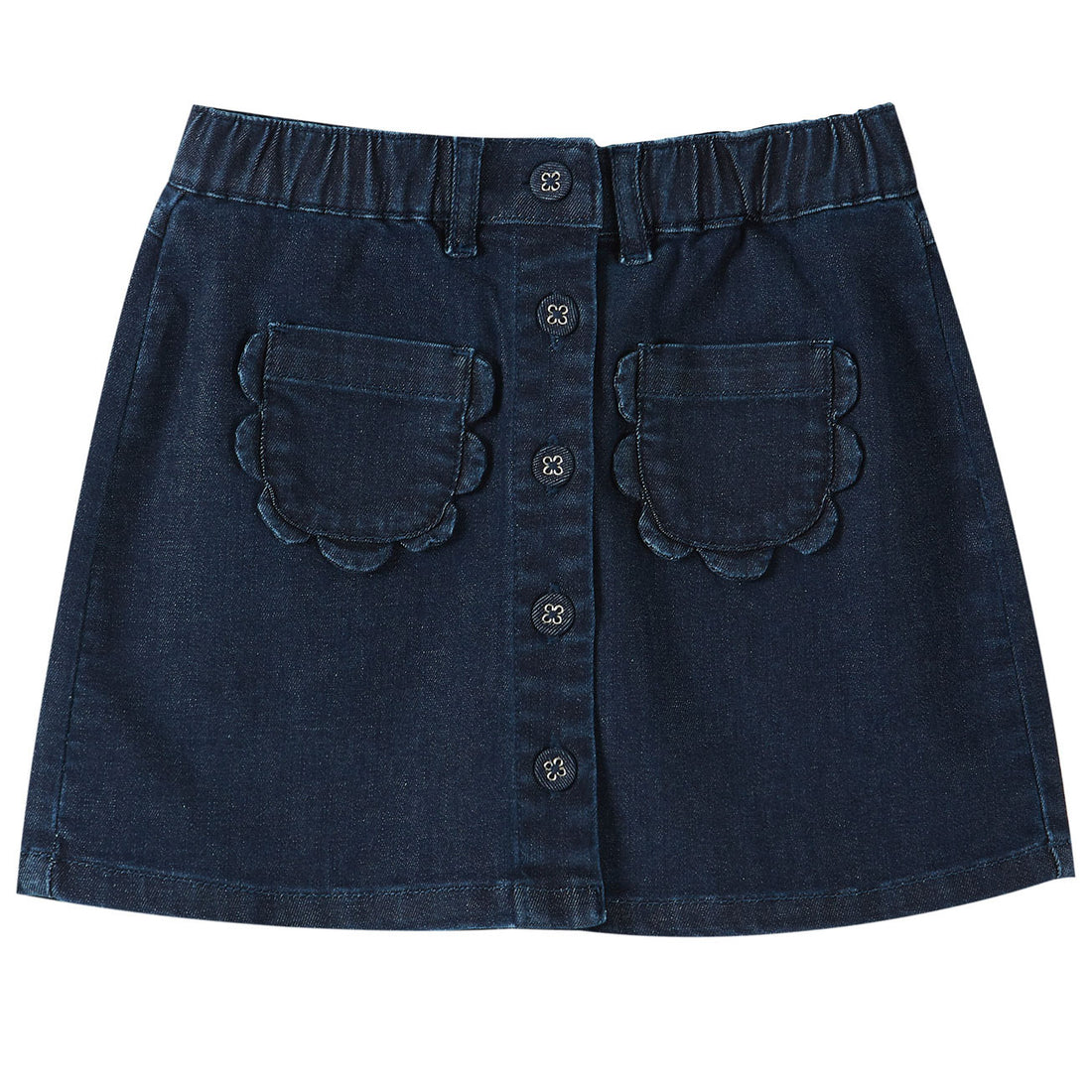Emile et Ida Denim Velvet Flower Pocket Skirt