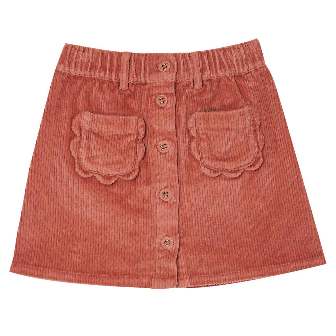 Emile et Ida Terracota Velvet Flower Pocket Skirt