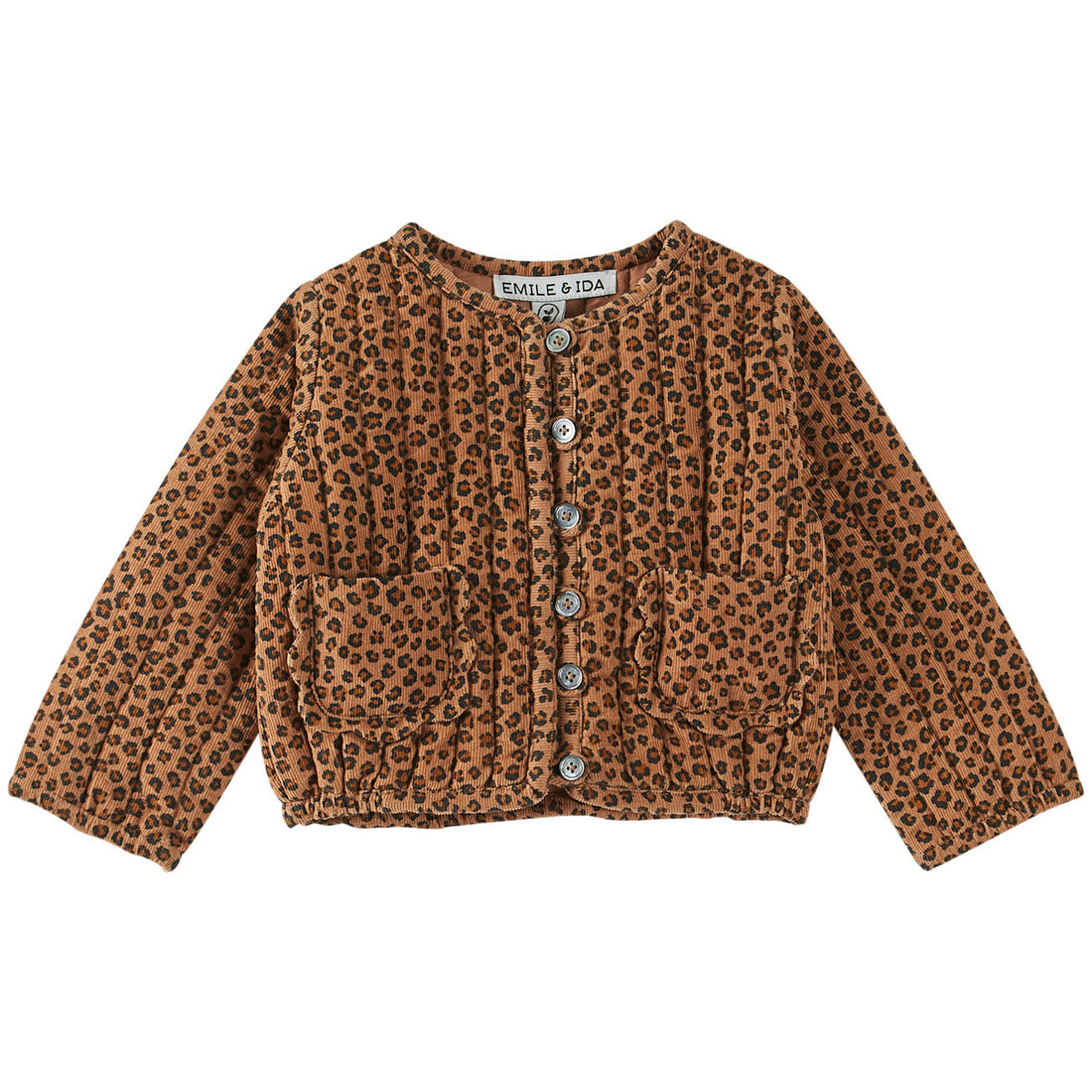 Emile et Ida Leo Caramel Quilted Baby Jacket