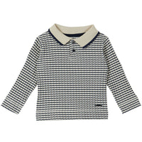 Emile et Ida Blue Striped Ribbed Polo