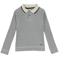 Emile et Ida Blue Striped Ribbed Polo