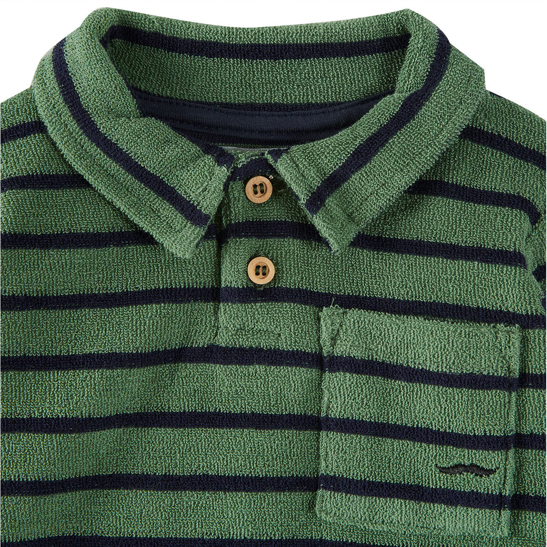 Emile et Ida Green Striped Terry Polo