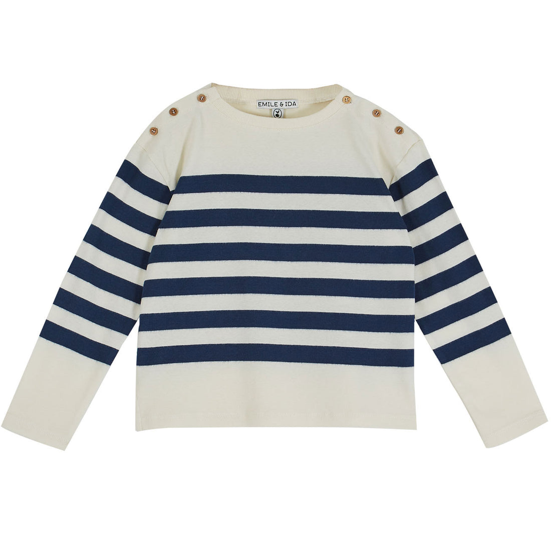 Emile et Ida Ecru Marine Striped Sweatshirt