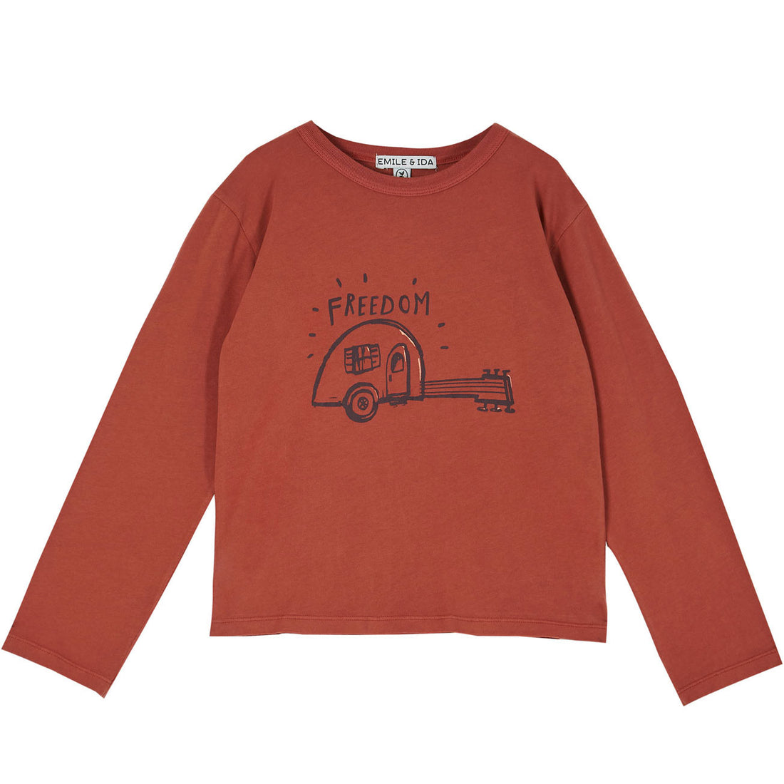 Emile et Ida Terracotta Caravan Long Sleeve Tee