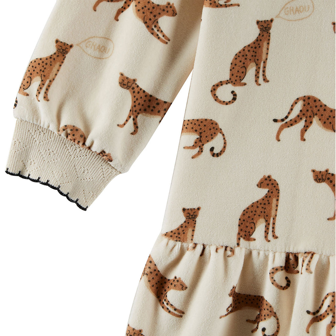 Emile et Ida Porcelaine Leopard Velvet Dress