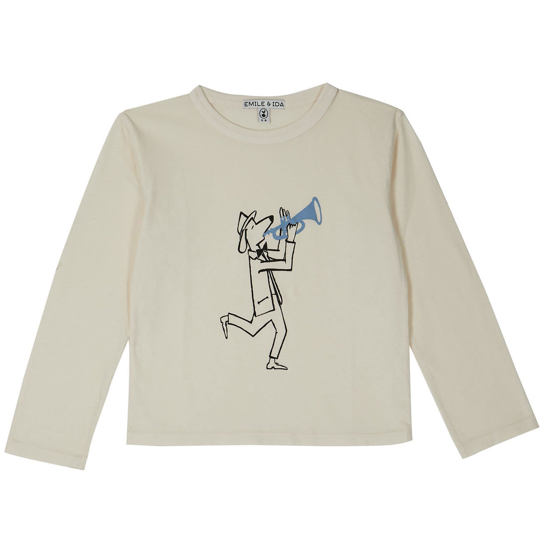 Emile et Ida Ecru Musician Long Sleeve Tee