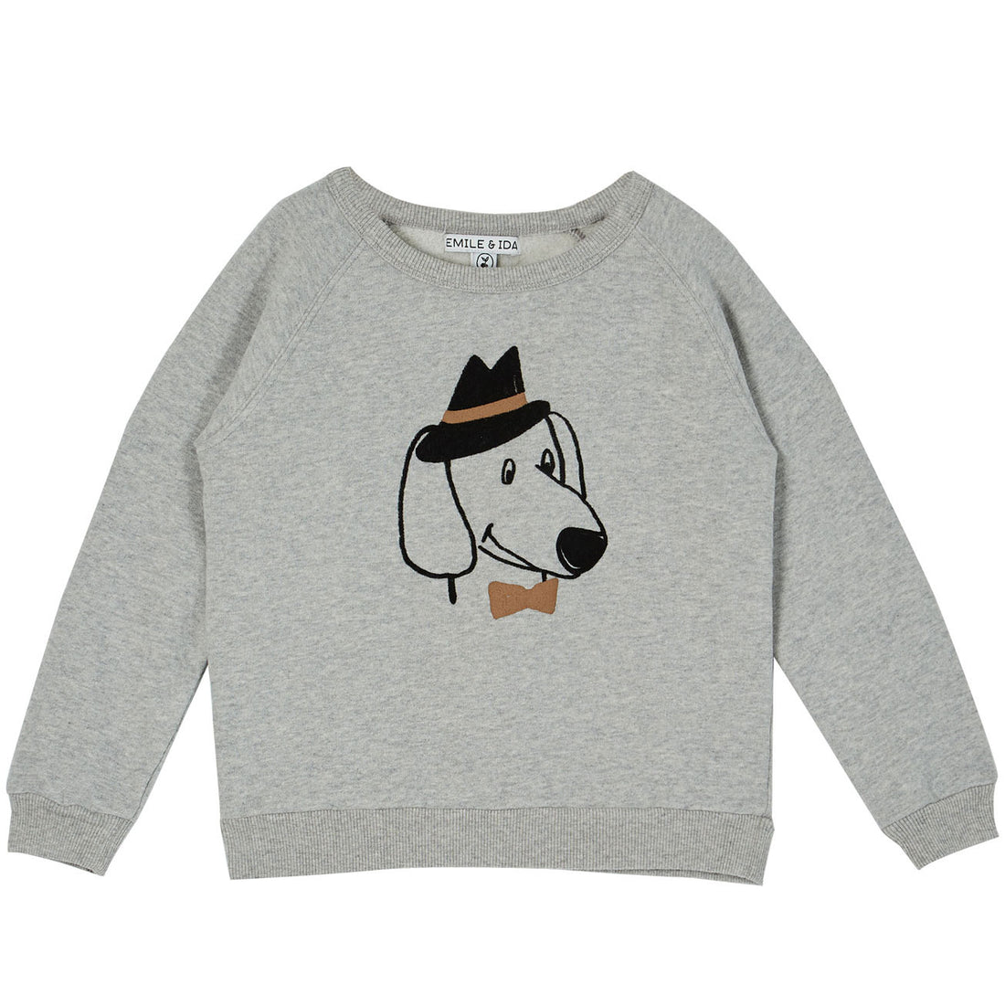 Emile et Ida Heather Grey Dog Sweatshirt