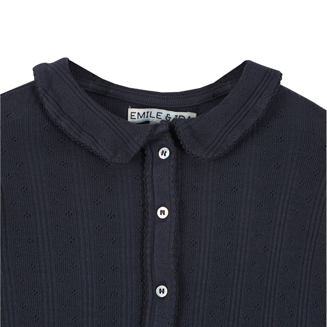 Emile et Ida Bitume Opened Long Sleeve Collar Tee