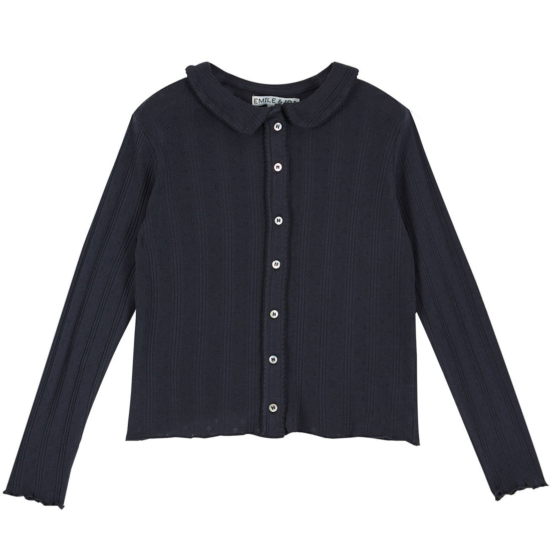Emile et Ida Bitume Opened Long Sleeve Collar Tee