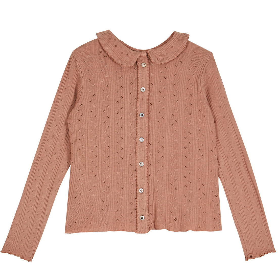 Emile et Ida Rosewood Opened Long Sleeve Collar Tee