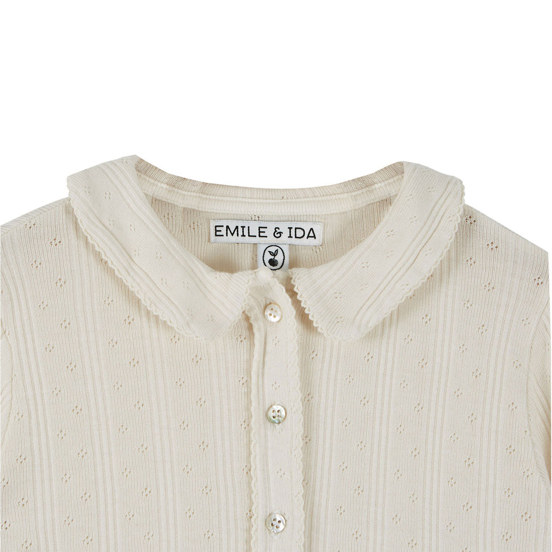 Emile et Ida Porcelaine Opened Long Sleeve Collar Tee
