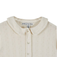 Emile et Ida Porcelaine Opened Long Sleeve Collar Tee
