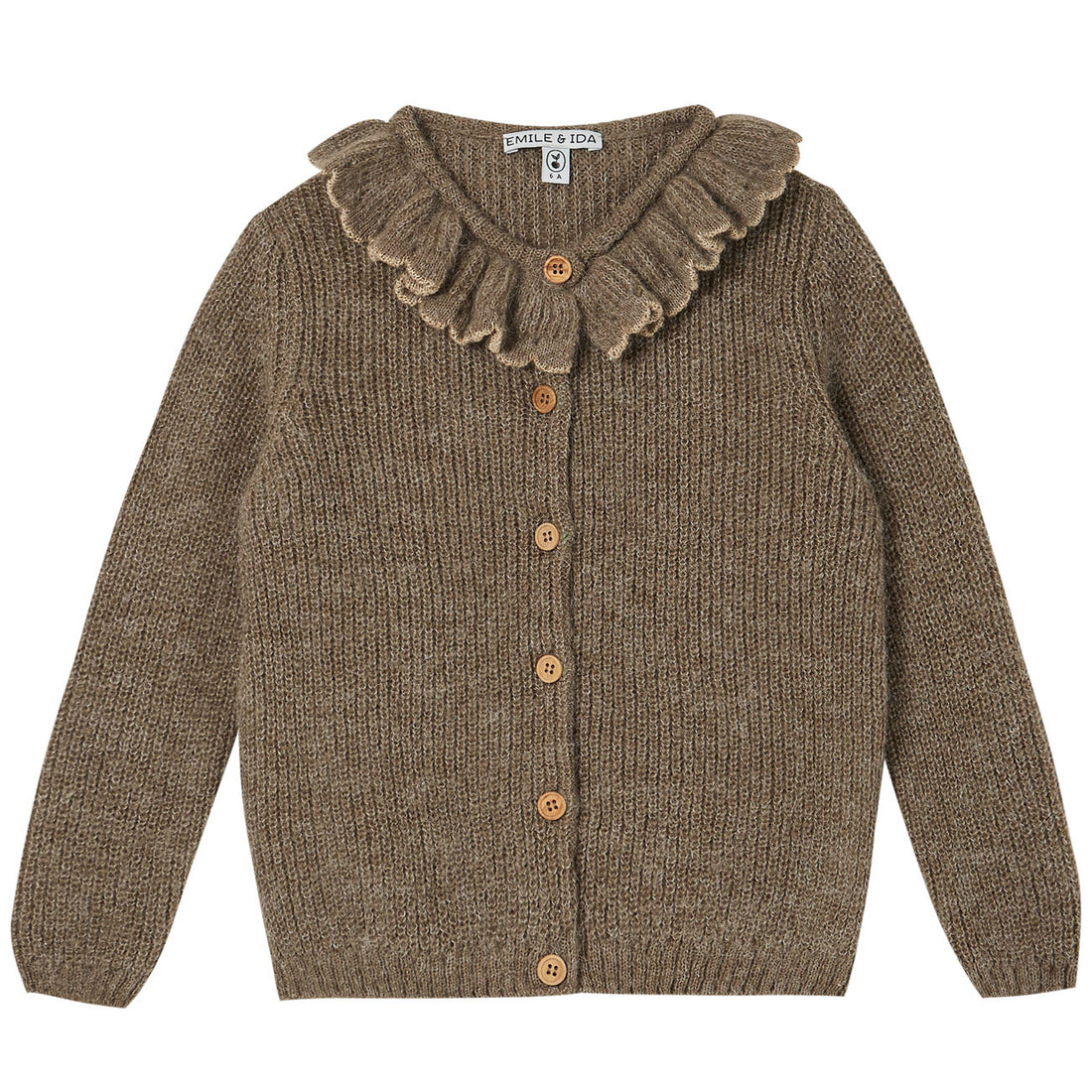 Emile et Ida Brown Gold Edge Collar Cardigan