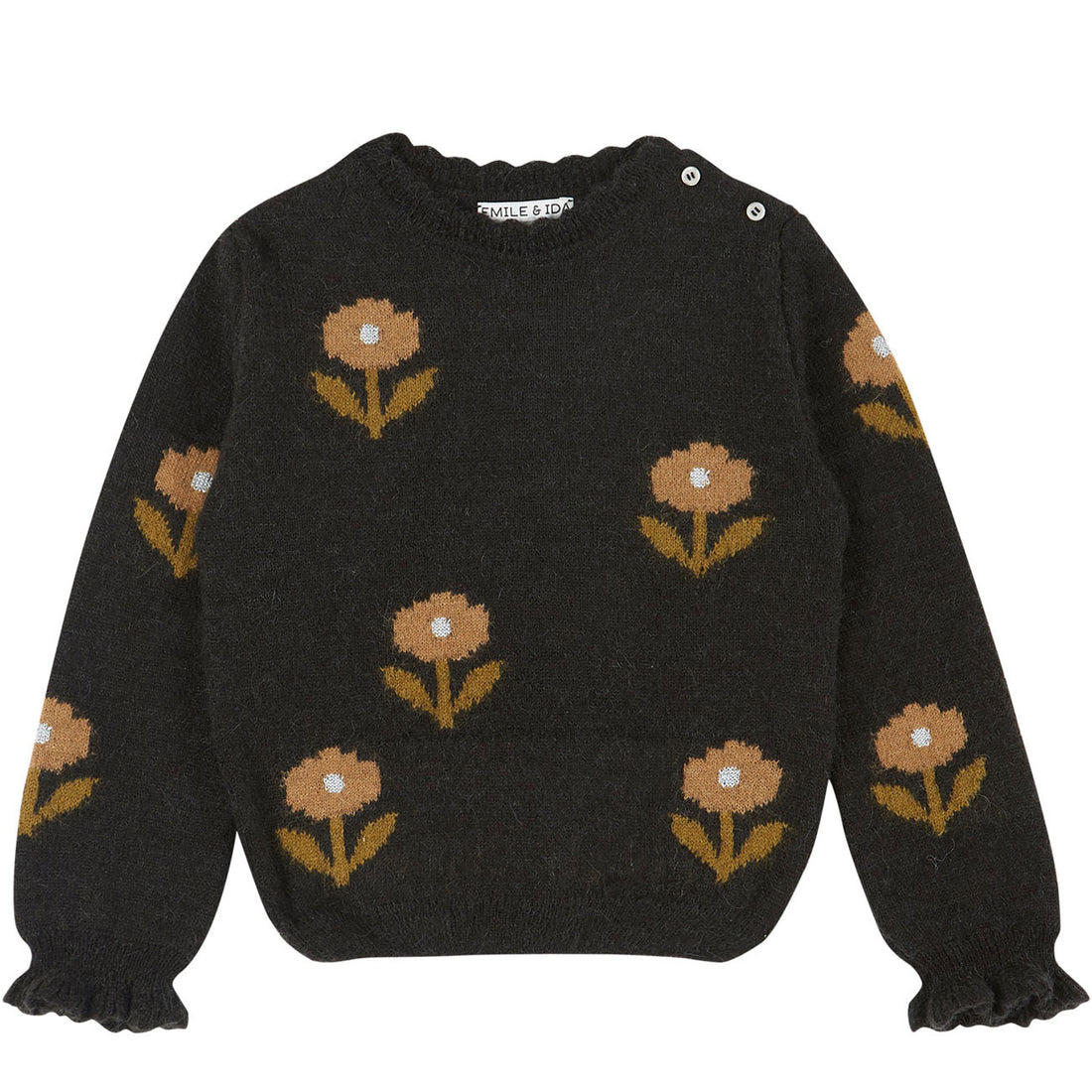 Emile et Ida Bitume Jacquard Flowers Pullover