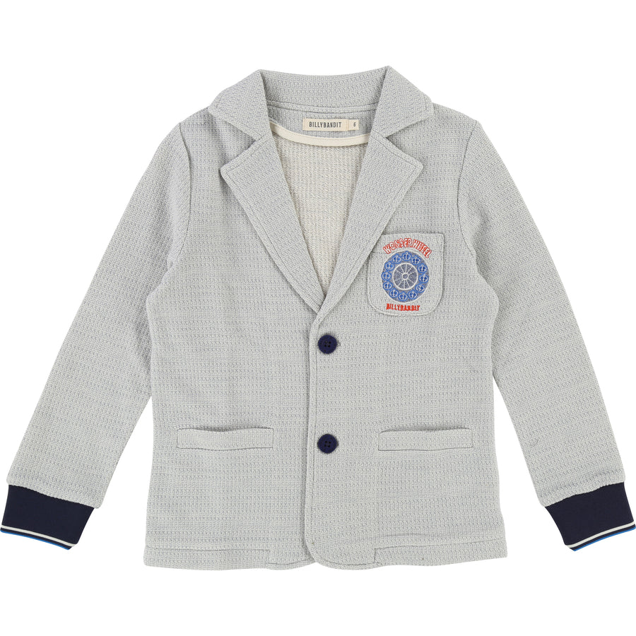 Billybandit Light Blue Jacquard Cotton Suit Jacket