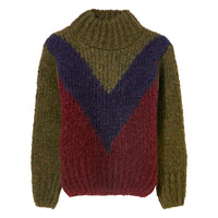 Finger in the Nose Khaki Colorblock Oversized Sweater