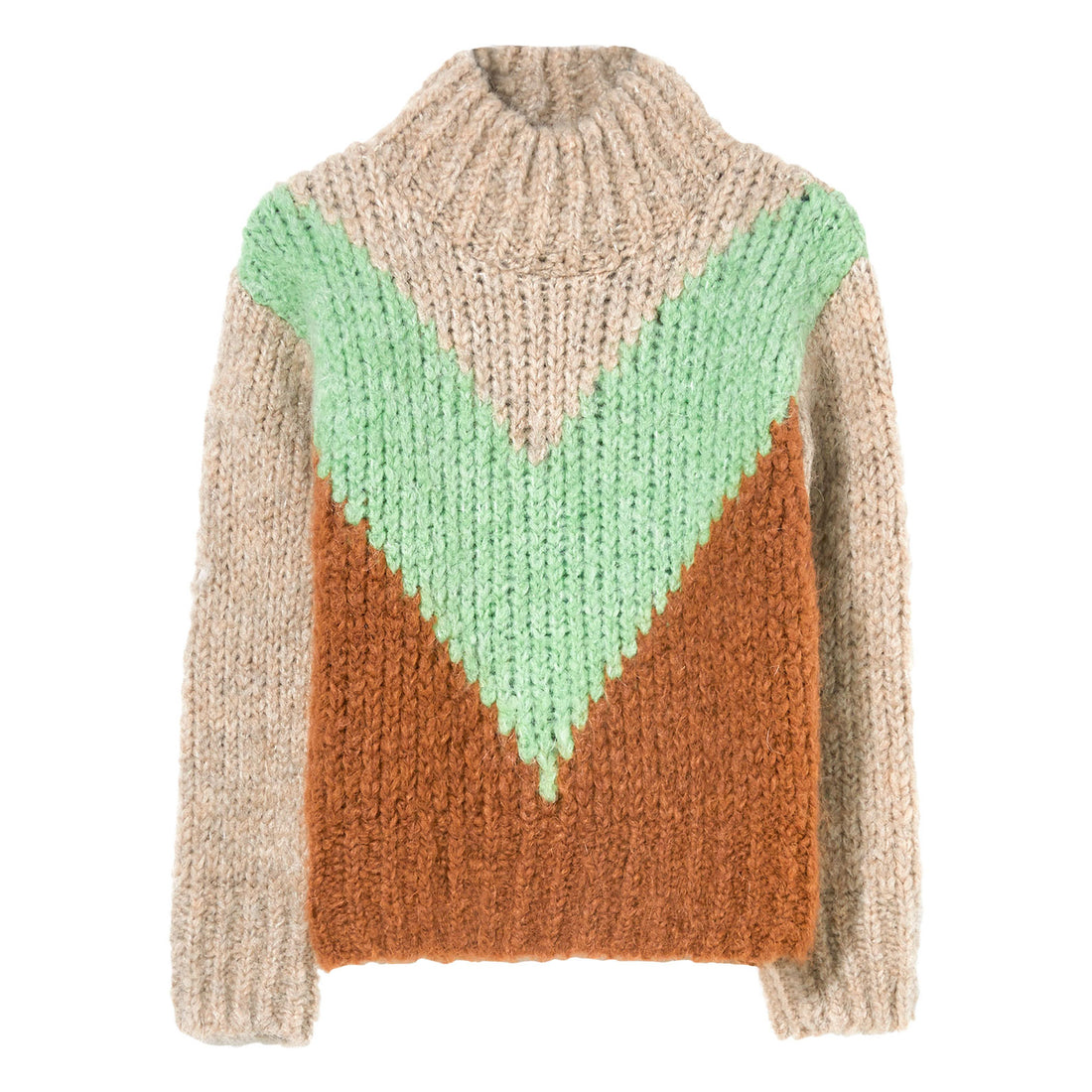 Finger in the Nose Latte Colorblock Oversized Sweater