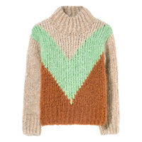 Finger in the Nose Latte Colorblock Oversized Sweater