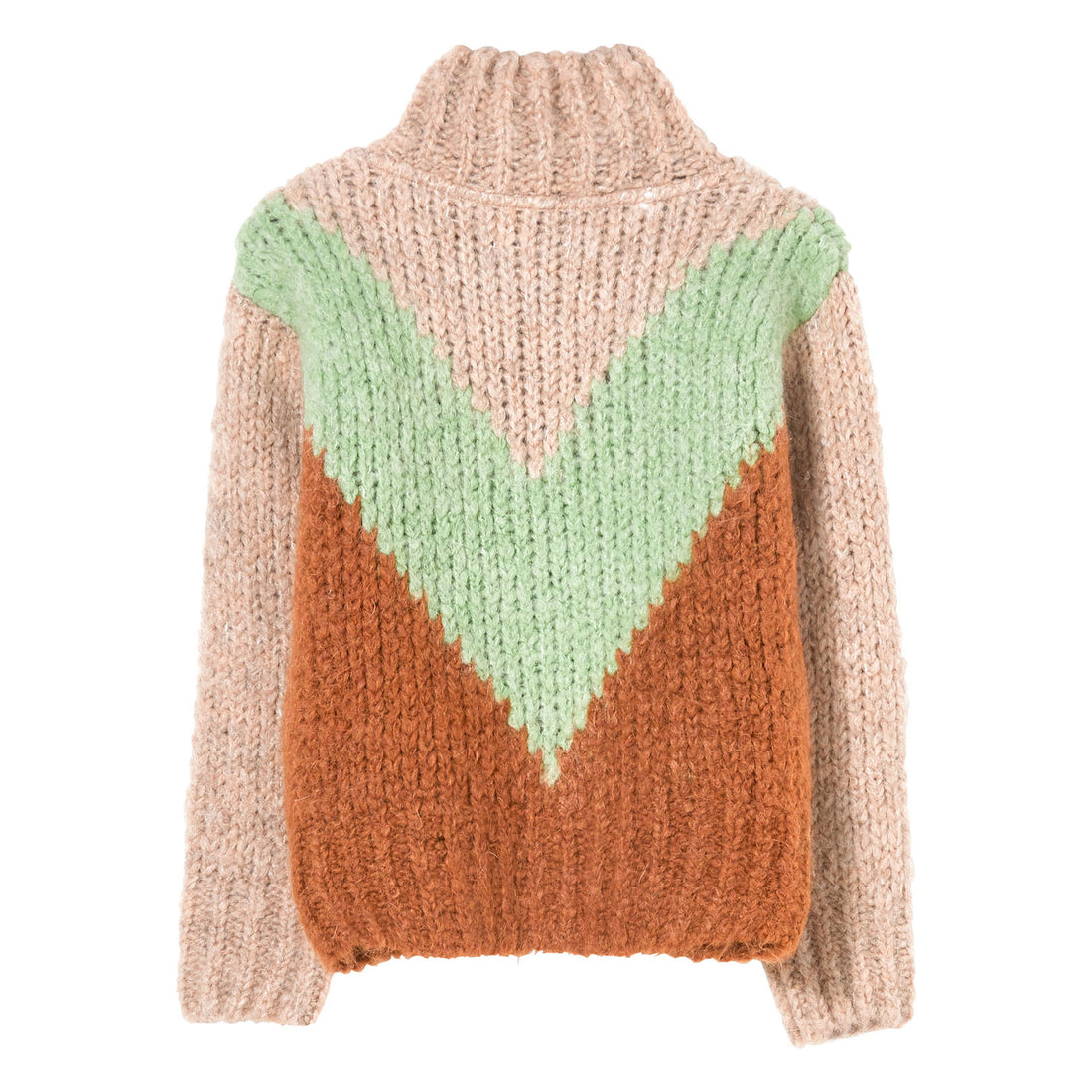 Finger in the Nose Latte Colorblock Oversized Sweater