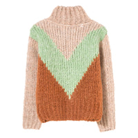Finger in the Nose Latte Colorblock Oversized Sweater
