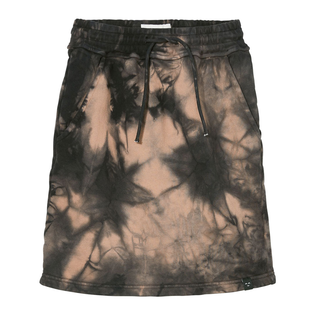 Finger in the Nose Ash Black Tie Dye Long Fleece Skirt