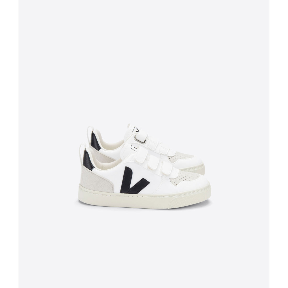 Veja White Black Small V-10 Velcro Cwl Sneakers