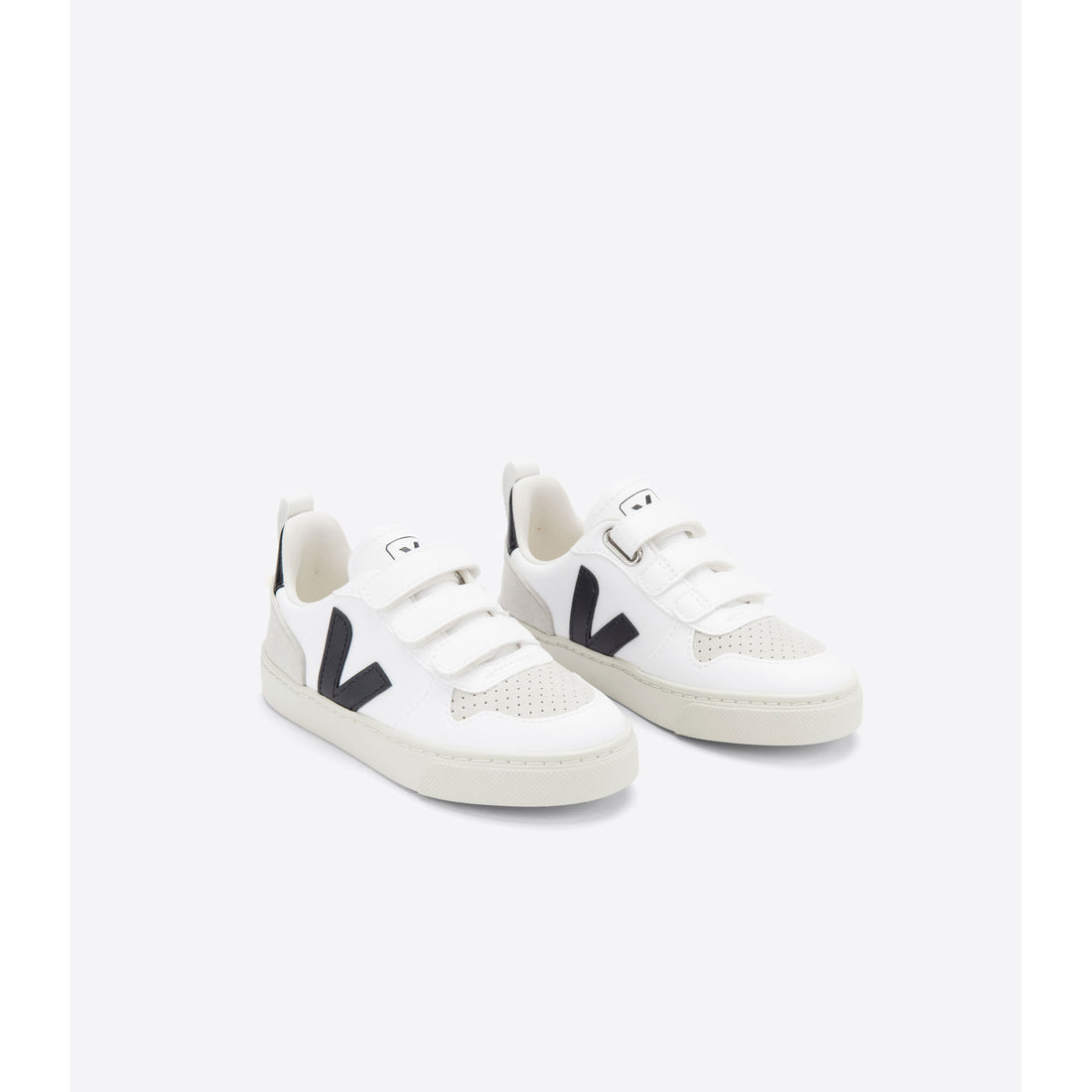 Veja White Black Small V10 Velcro Sneakers