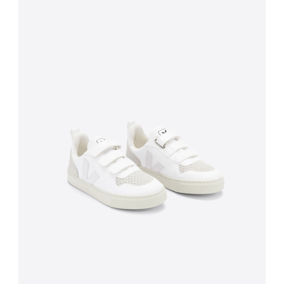 Veja White Natural Small V10 Velcro Sneakers