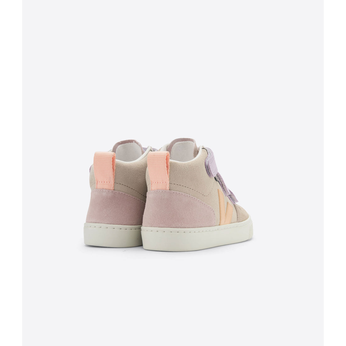 Veja Multico Almond Peach Small Mid V10 Suede Sneakers