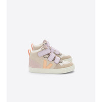 Veja Multico Almond Peach Small Mid V10 Suede Sneakers