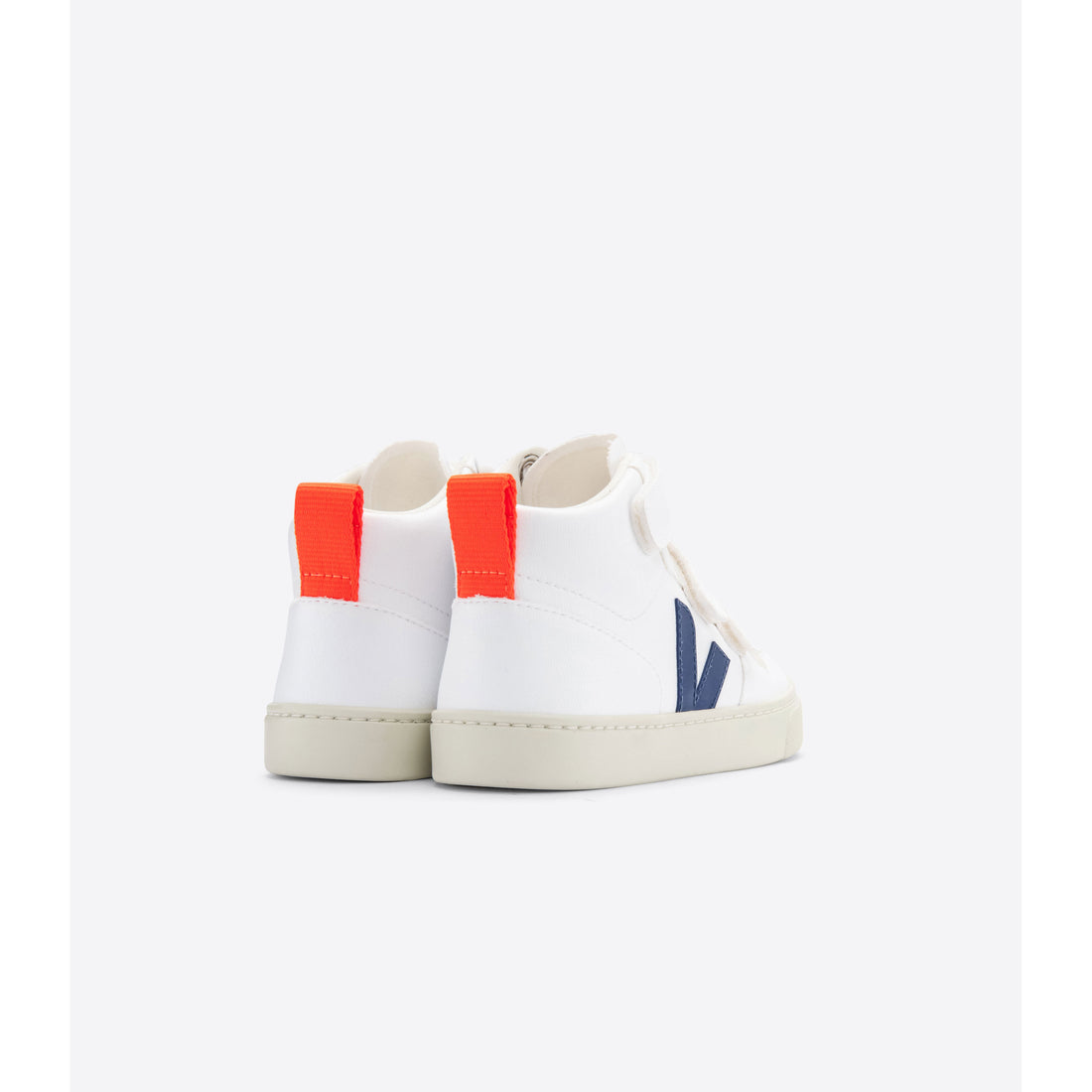 Veja White Cobalt Orange Fluo Small V10 Mid Sneakers