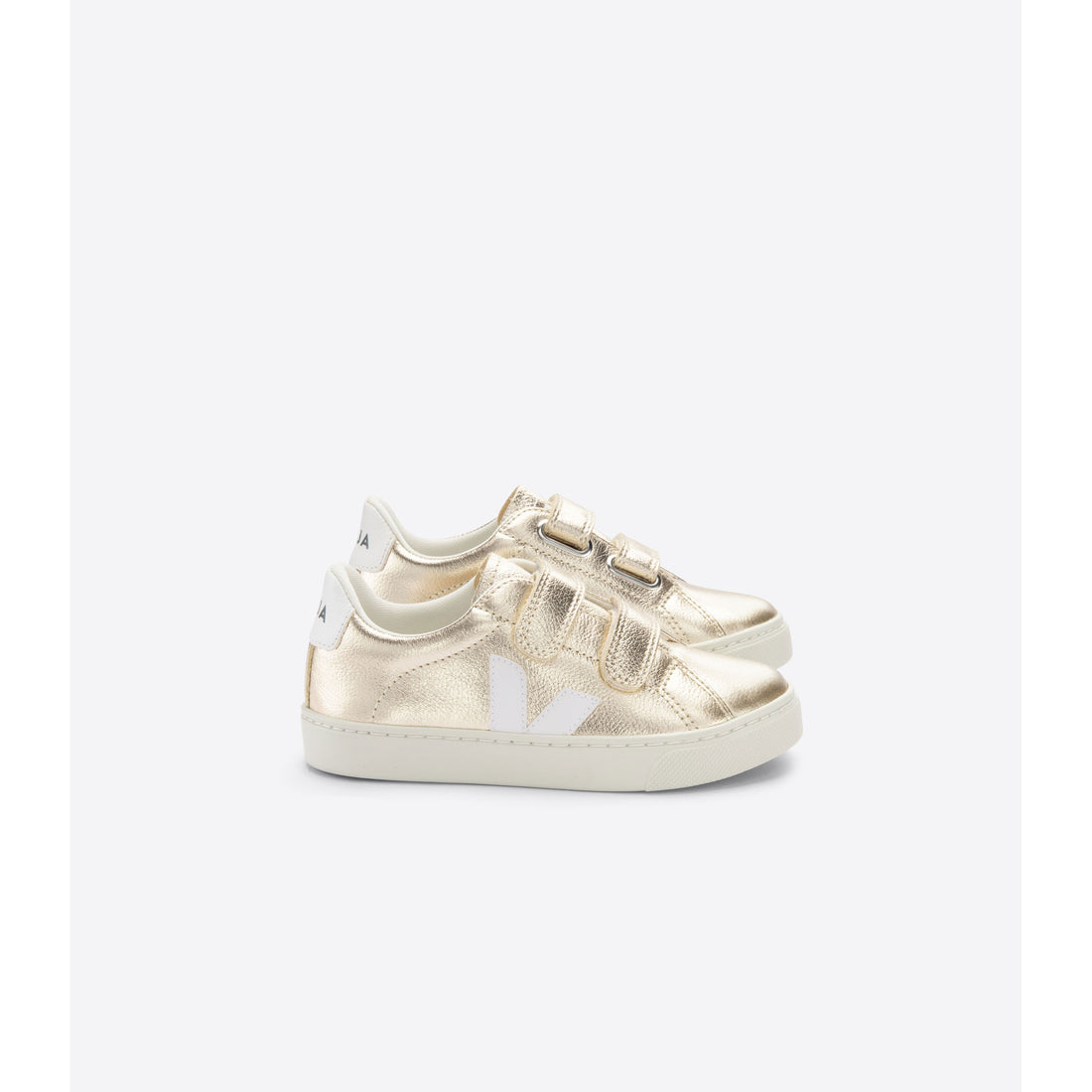 Veja Platine White Small Esplar Velcro Sneakers