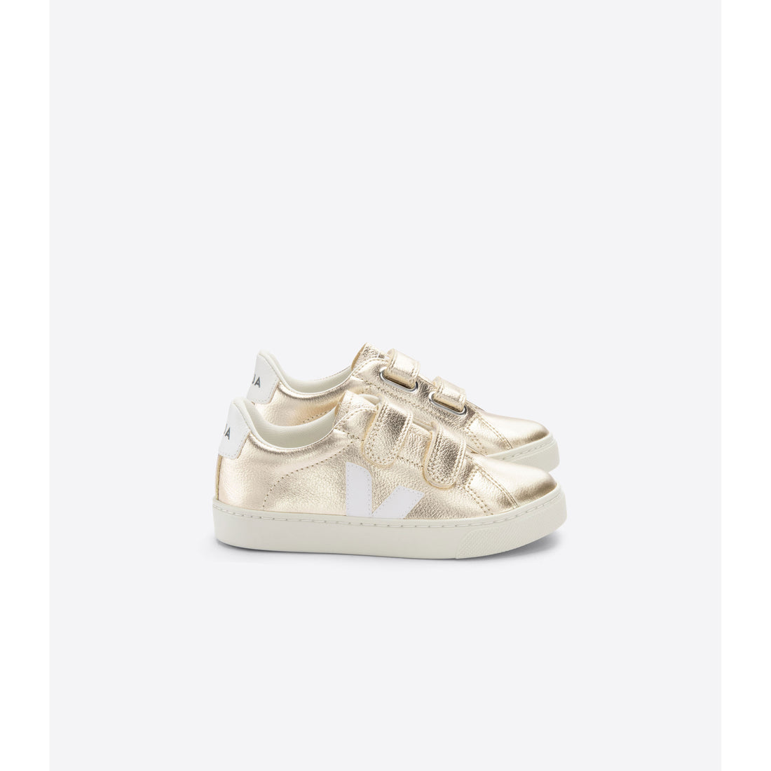 Veja Platine White Small Velcro Sneakers