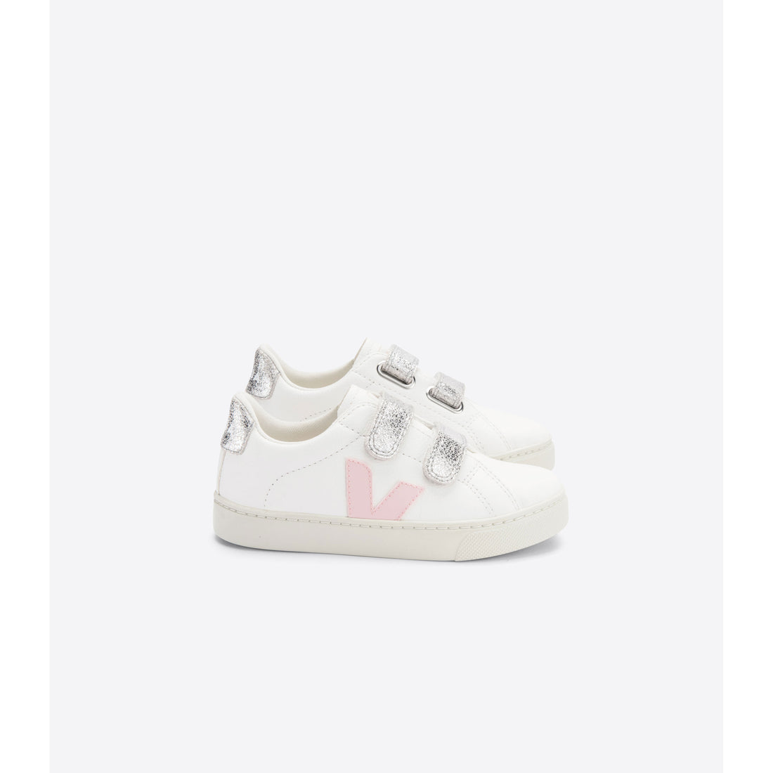 Veja Extra White Petal Silver Small Esplar Velcro Sneakers