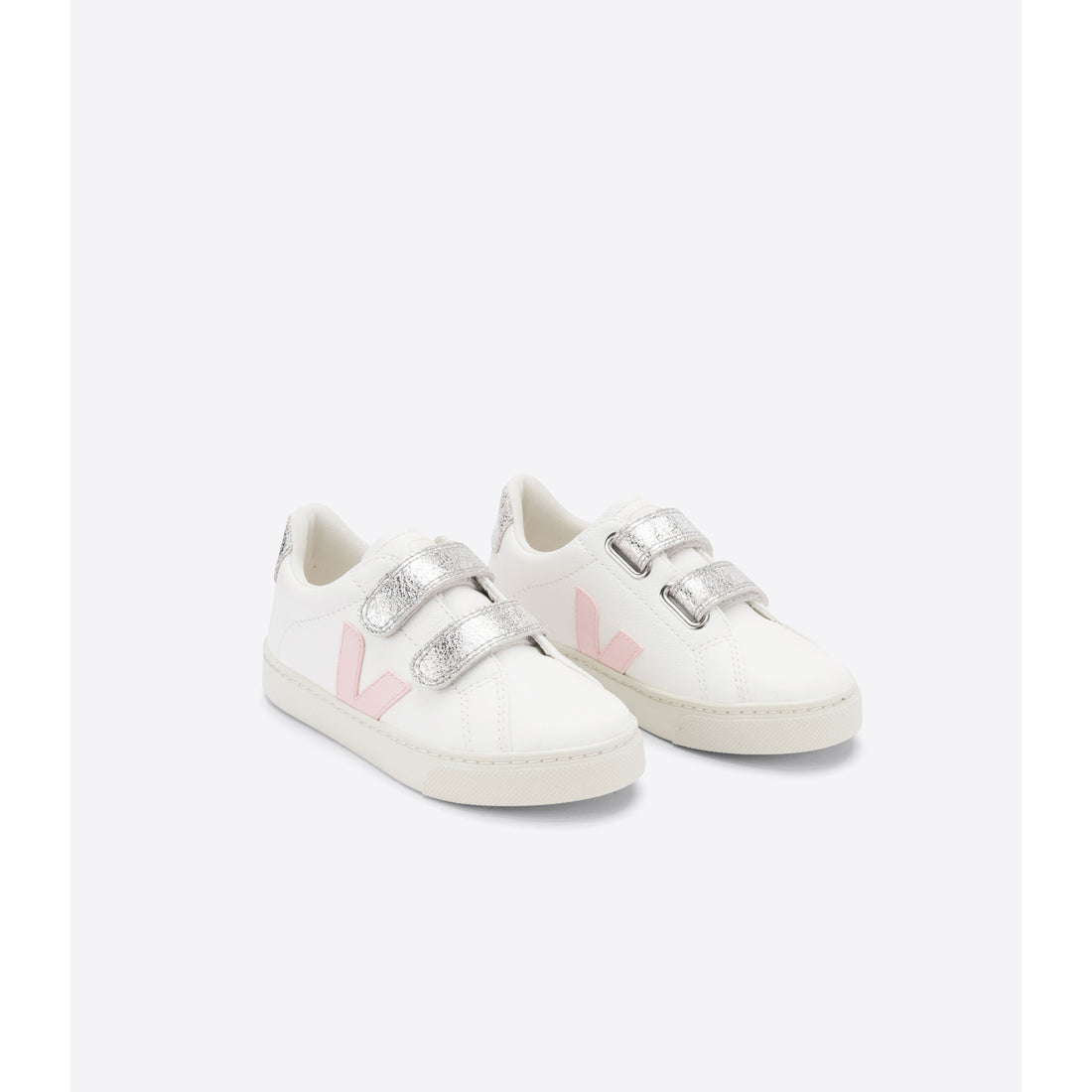 Veja Extra White Petal Silver Small Esplar Velcro Sneakers