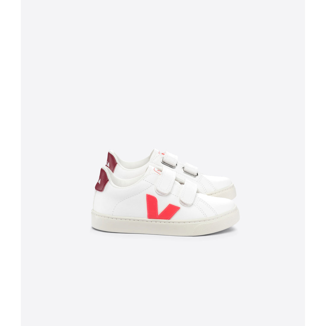 Veja Extra White Rose Fluo Marsala Small Esplar Sneakers