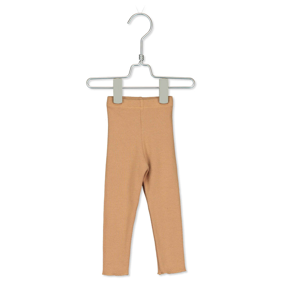 LotieKids Camel Solid Baby Rib Leggings