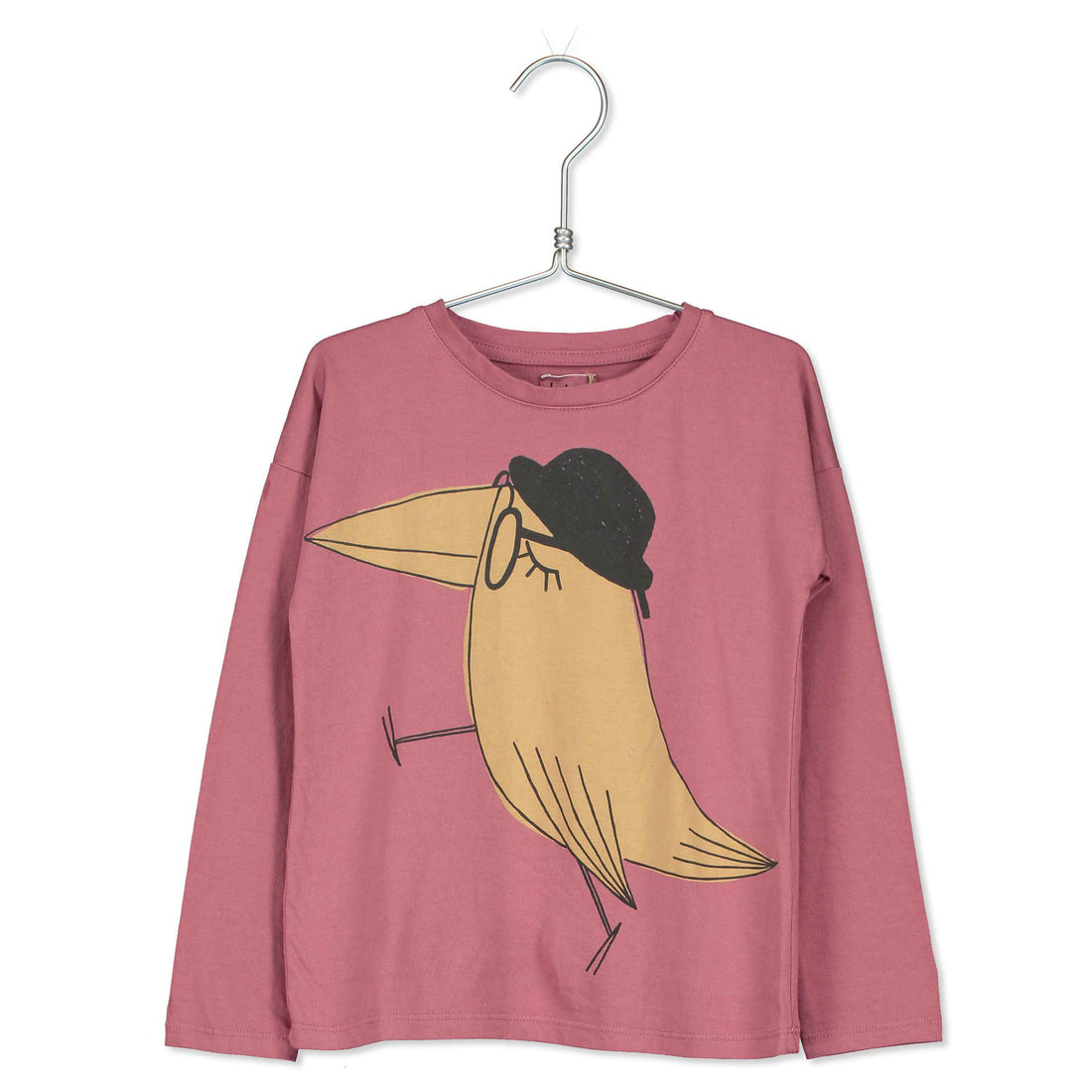 LotieKids Peony Big Bird Hat Long Sleeve Tshirt