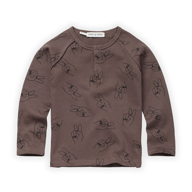 Sproet and Sprout Wood Peace Hands Grandad T-Shirt
