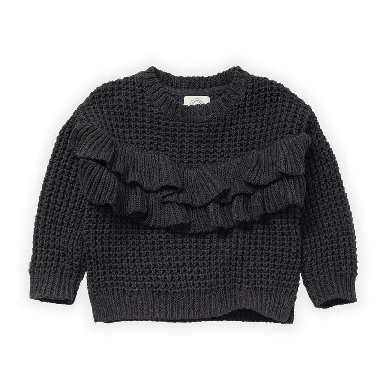 Sproet and Sprout Asphalt Ruffle Sweater