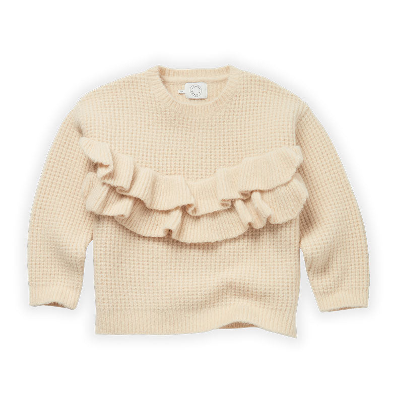 Sproet and Sprout Ivory Ruffle Sweater