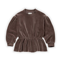 Sproet and Sprout Wood Rib Velvet Peplum Sweatshirt