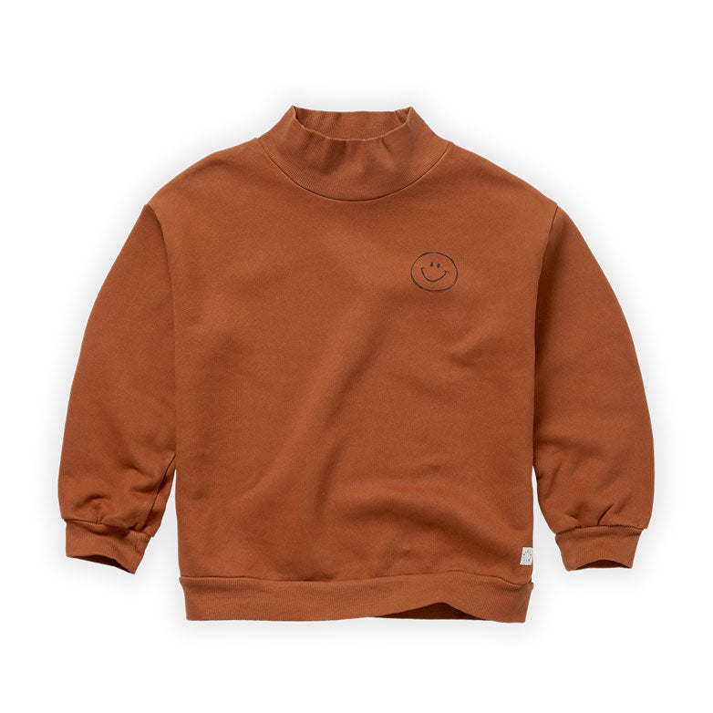 Sproet and Sprout Hazelnut Smiley Turtleneck Sweatshirt