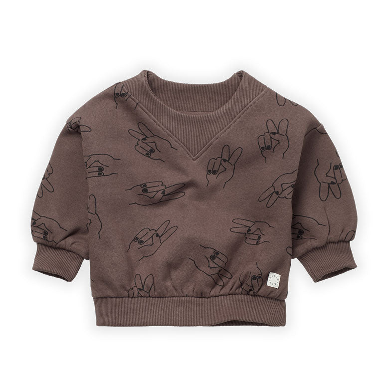 Sproet and Sprout Wood Peace Hands Sweatshirt