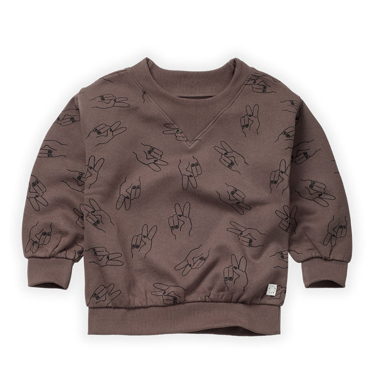 Sproet and Sprout Wood Peace Hands Sweatshirt