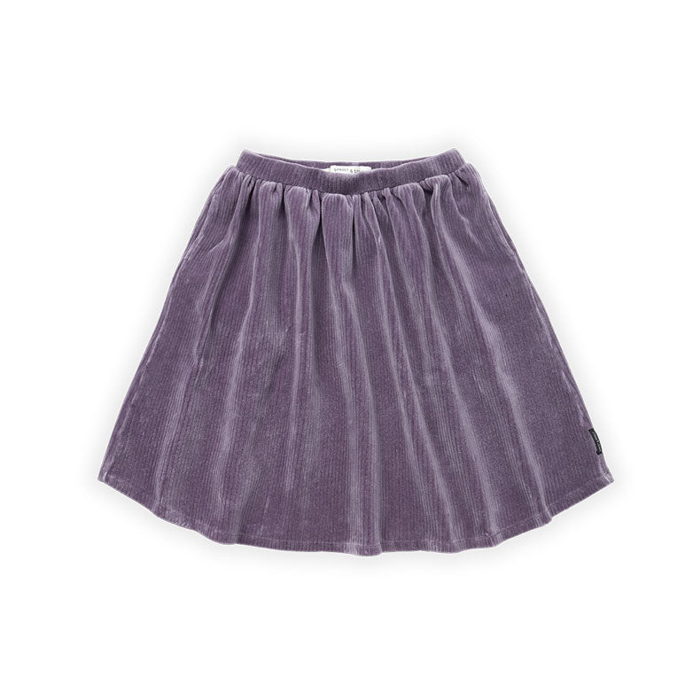 Sproet and Sprout Ice Purple Rib Velvet Midi Skirt